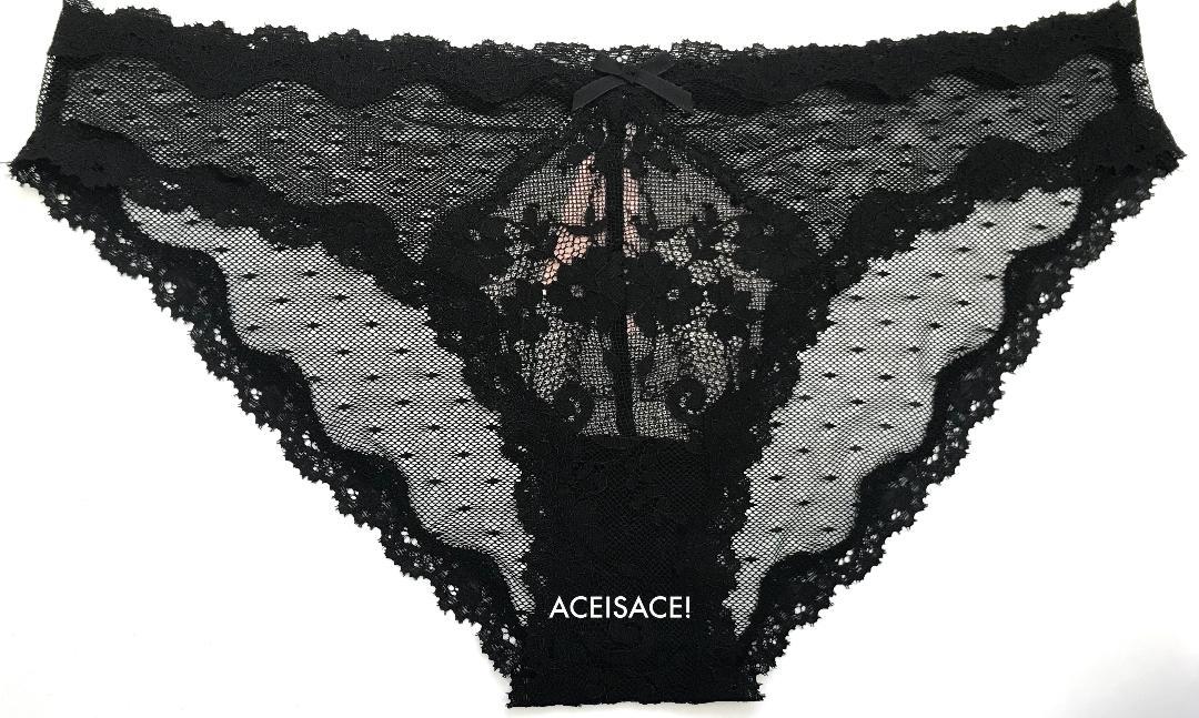 NWT*Victoria’s Secret SEXY FLORAL**MESH CHEEKINI/TANGA PANTY–BLACK (54A2)–M/M