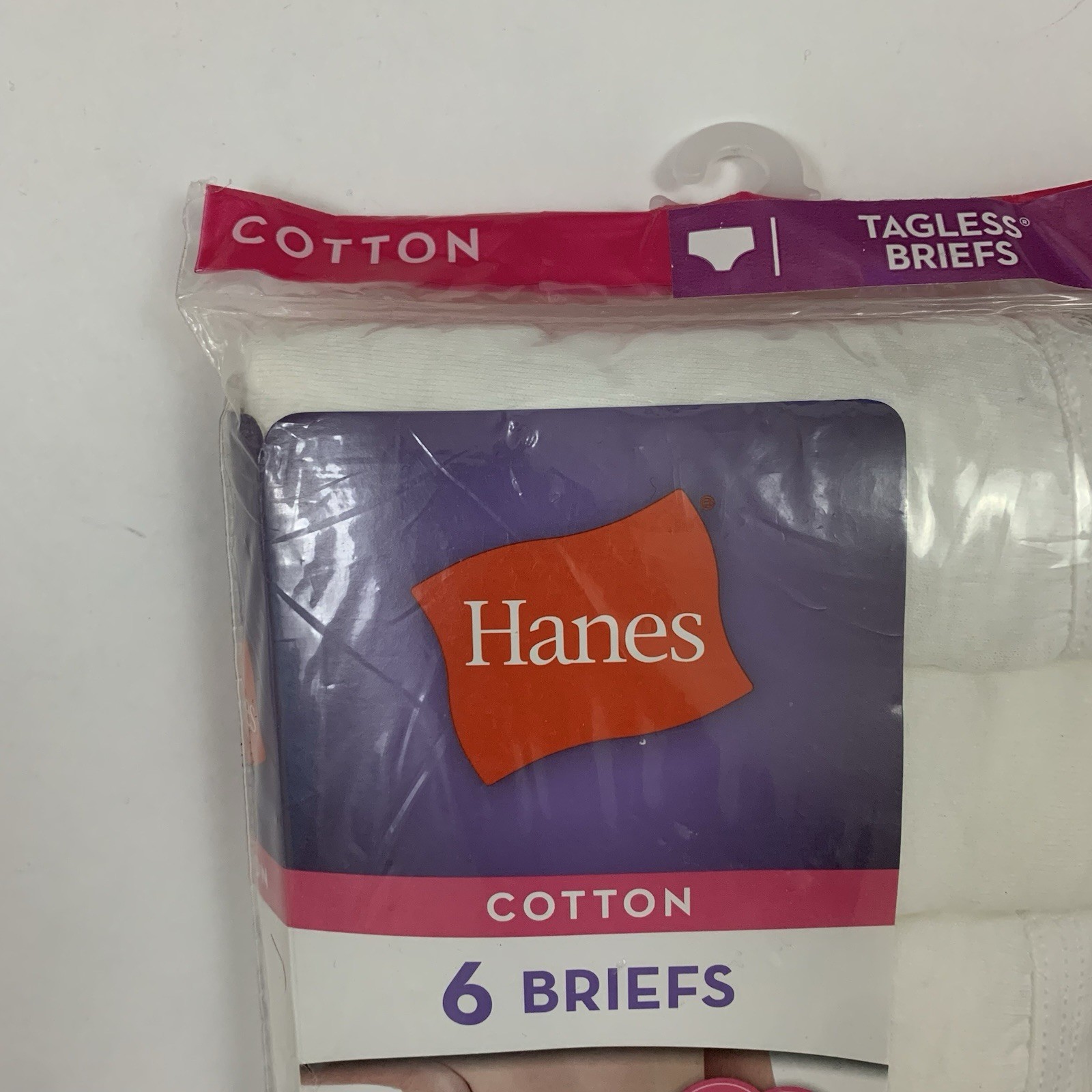 Hanes Womens Size 9 All White Cotton Brief Panty Underwear 6 Pack – Brand New