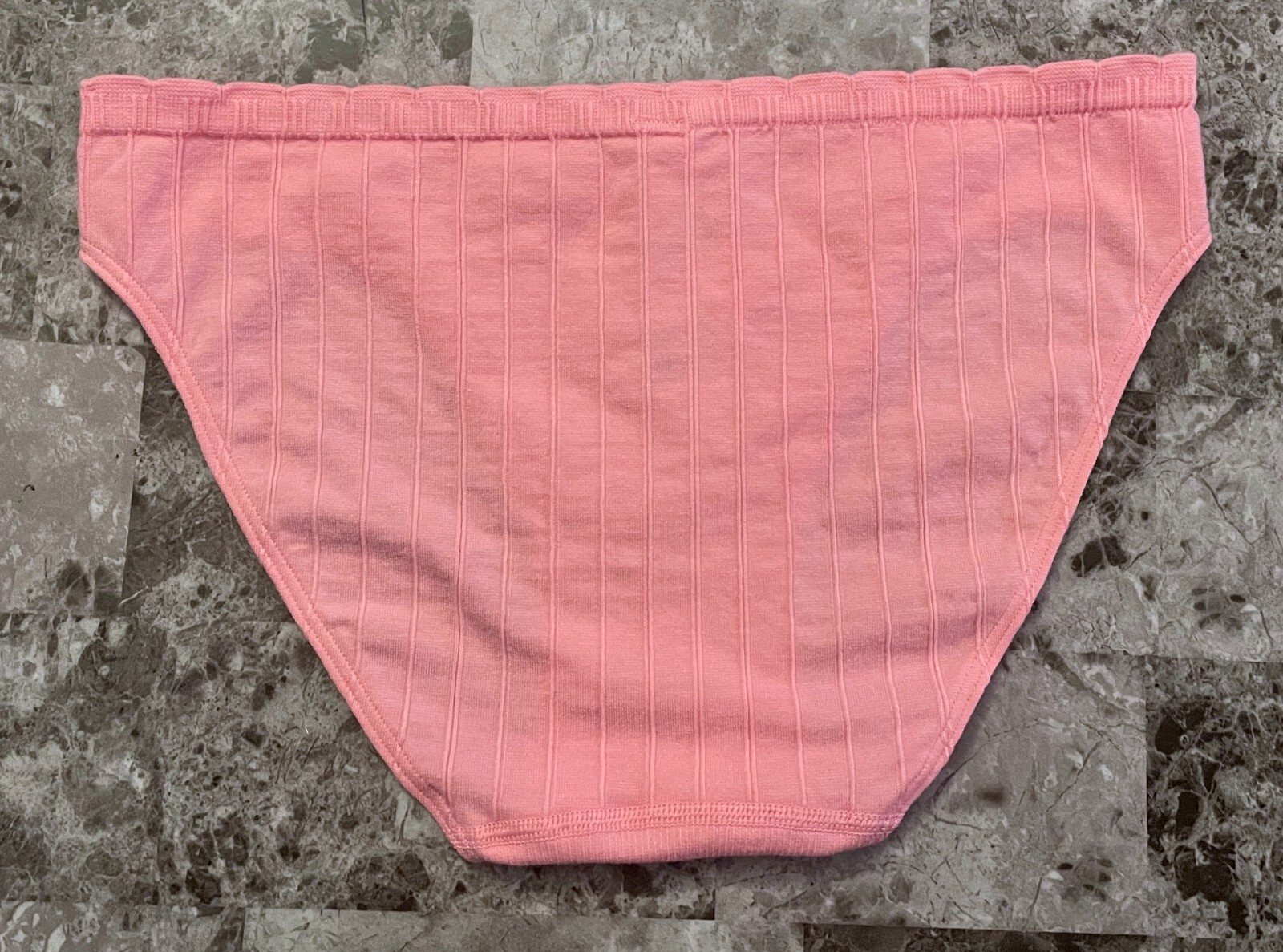NWT VICTORIA’S SECRET PINK COTTON BLEND RIB KNIT STRIPE MID RISE BIKINI PANTIES