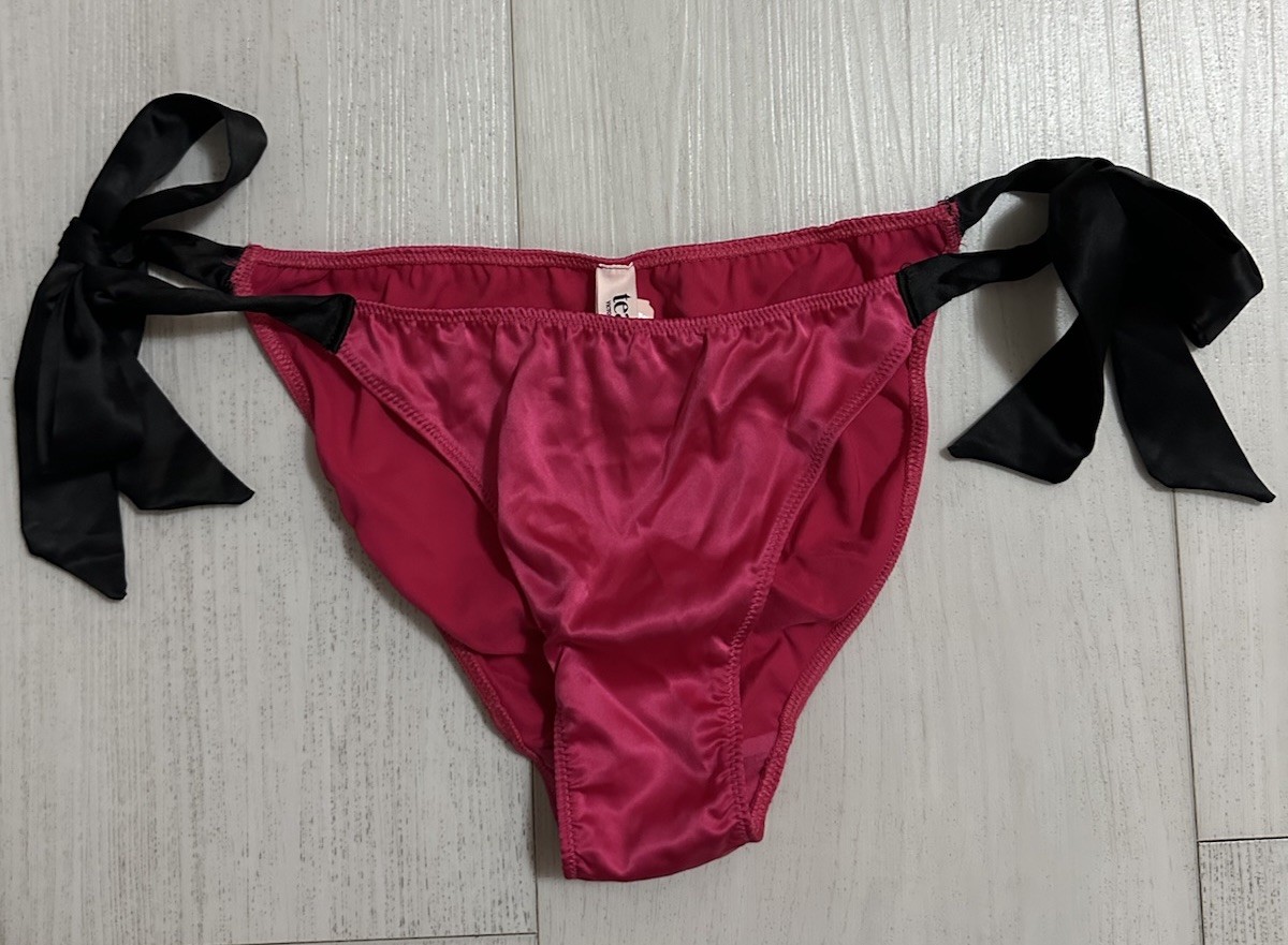 NWT Victoria’s Secret Tease Cheeky Satin Tie Side Sz S Pink “Love Me Tease Me”