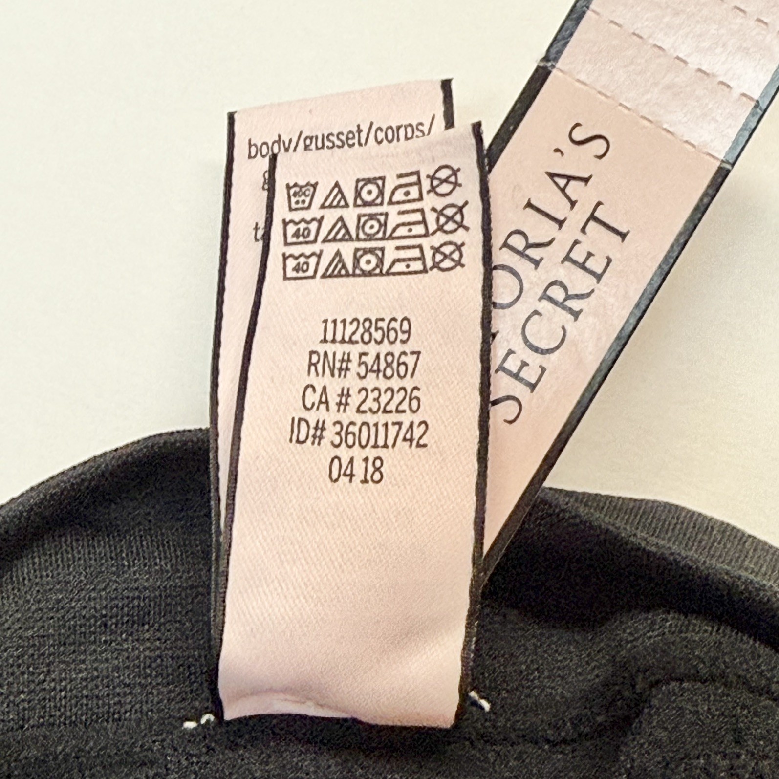 Set of 2 Vintage Victoria’s Secret Logo Band Soft Nude Black Thong Panties Med