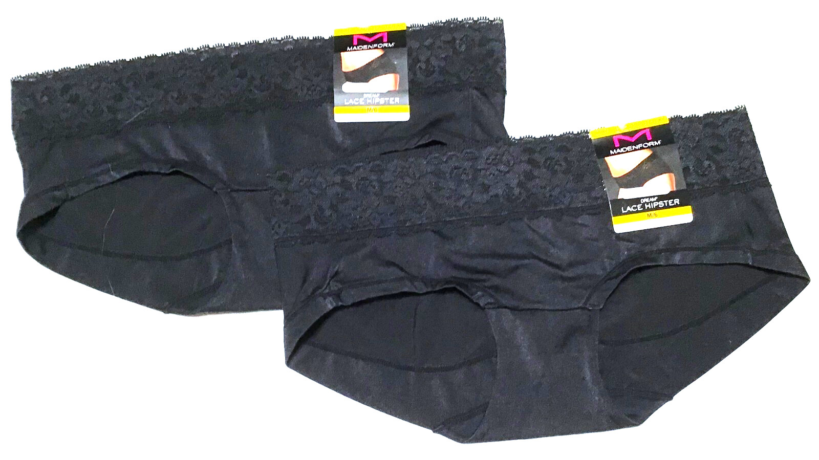 medium / 6 – 2 PAIRS NWT Maidenform Dream Lace hipster panties $23 tags (c325)