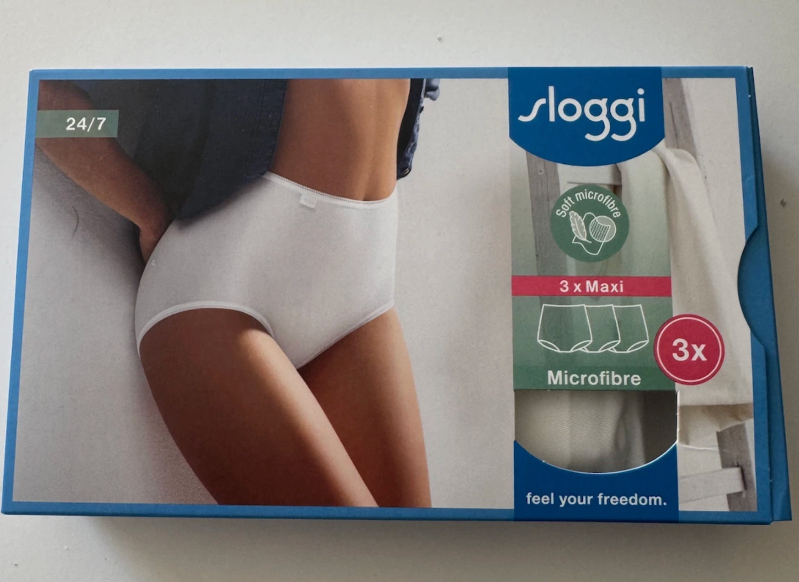 Sloggi 24/7 Maxi Briefs Size 12 White Pack of 3 Womens Knickers Microfibre