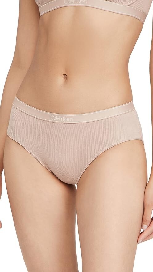 Share Calvin Klein Pure Ribbed Hipster Panty Almond Women’s L