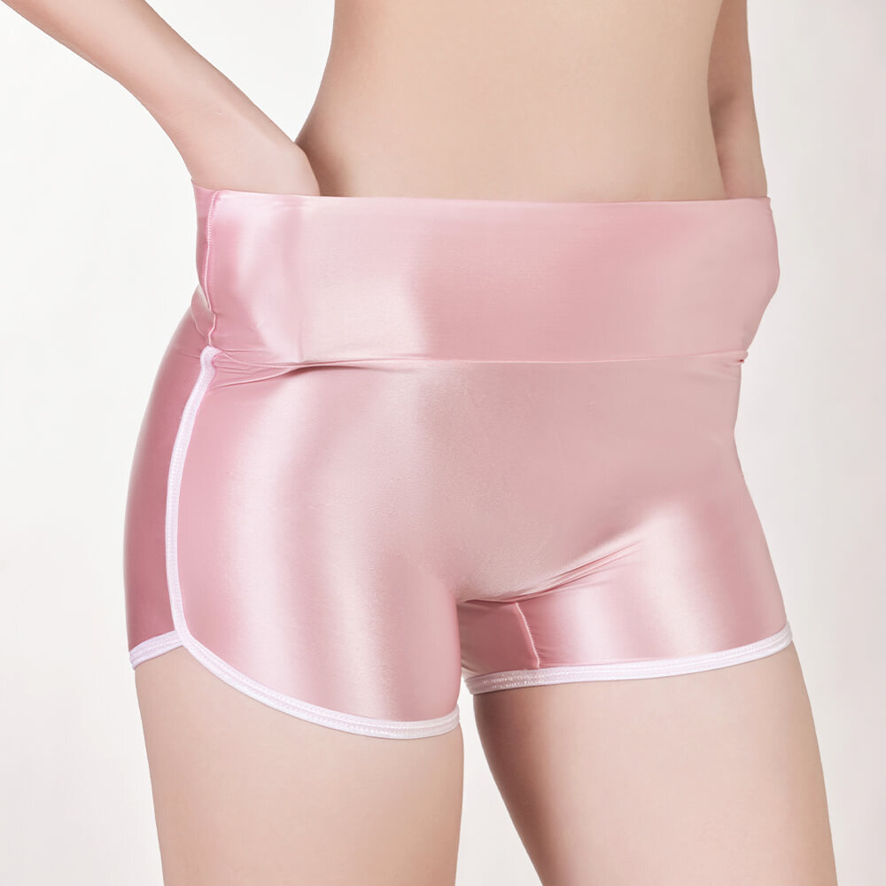 Womens High Waist Boxers Shorts Satin Shiny Boyshorts Knickers Underwear Panties