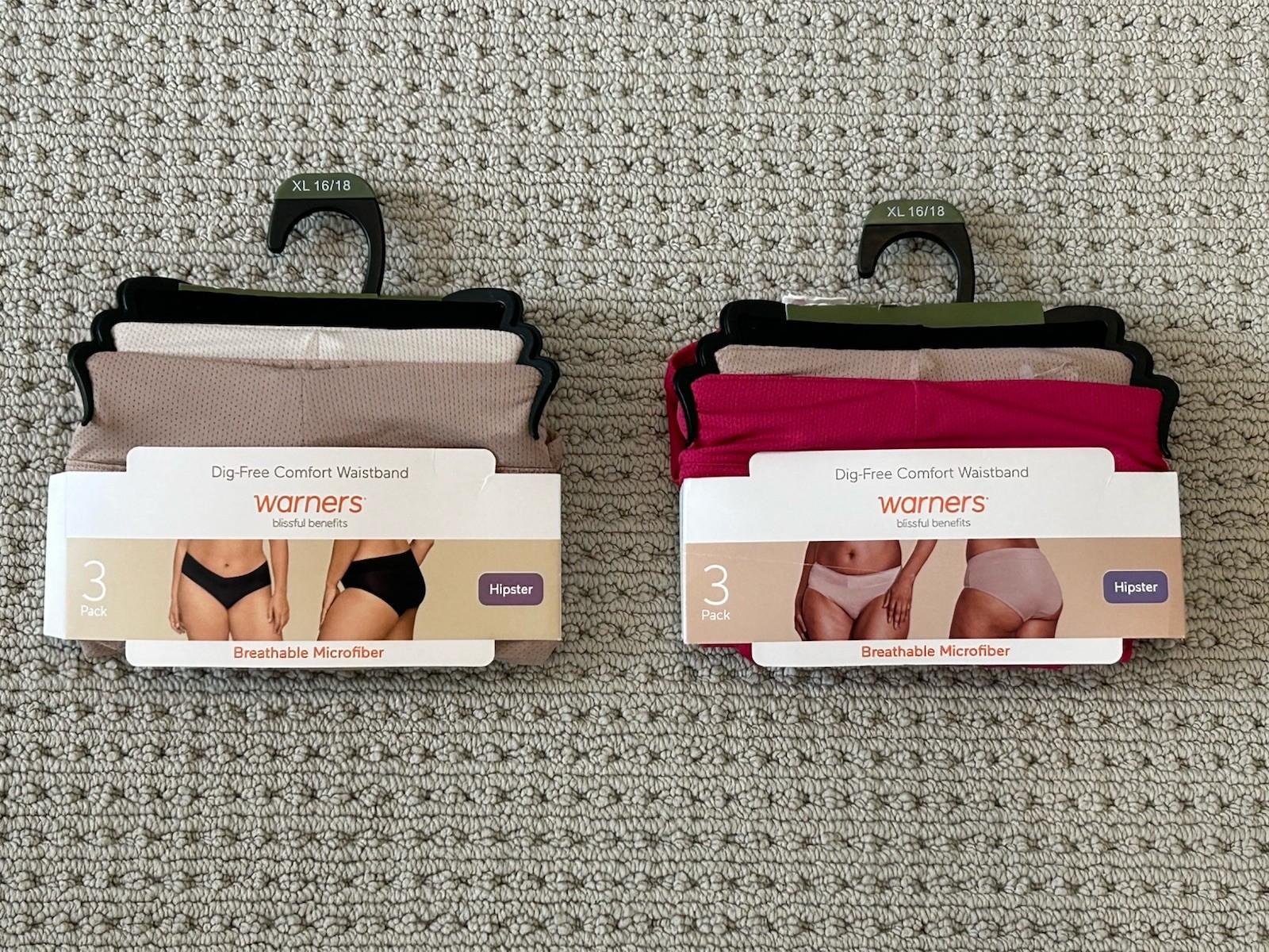 Women’s Warners Blissful Benefits Dig Free Comfort Hipsters Two 3-packs XL NWT