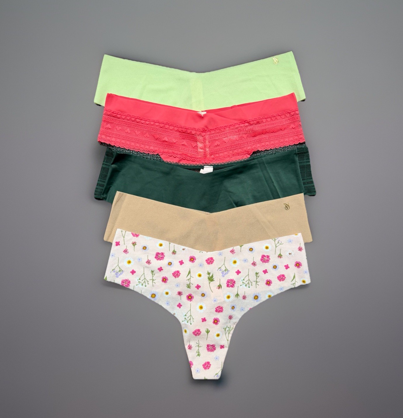 5-Pack Victoria’s Secret sz M No-Show Thong String Panty Bundle Set Lot