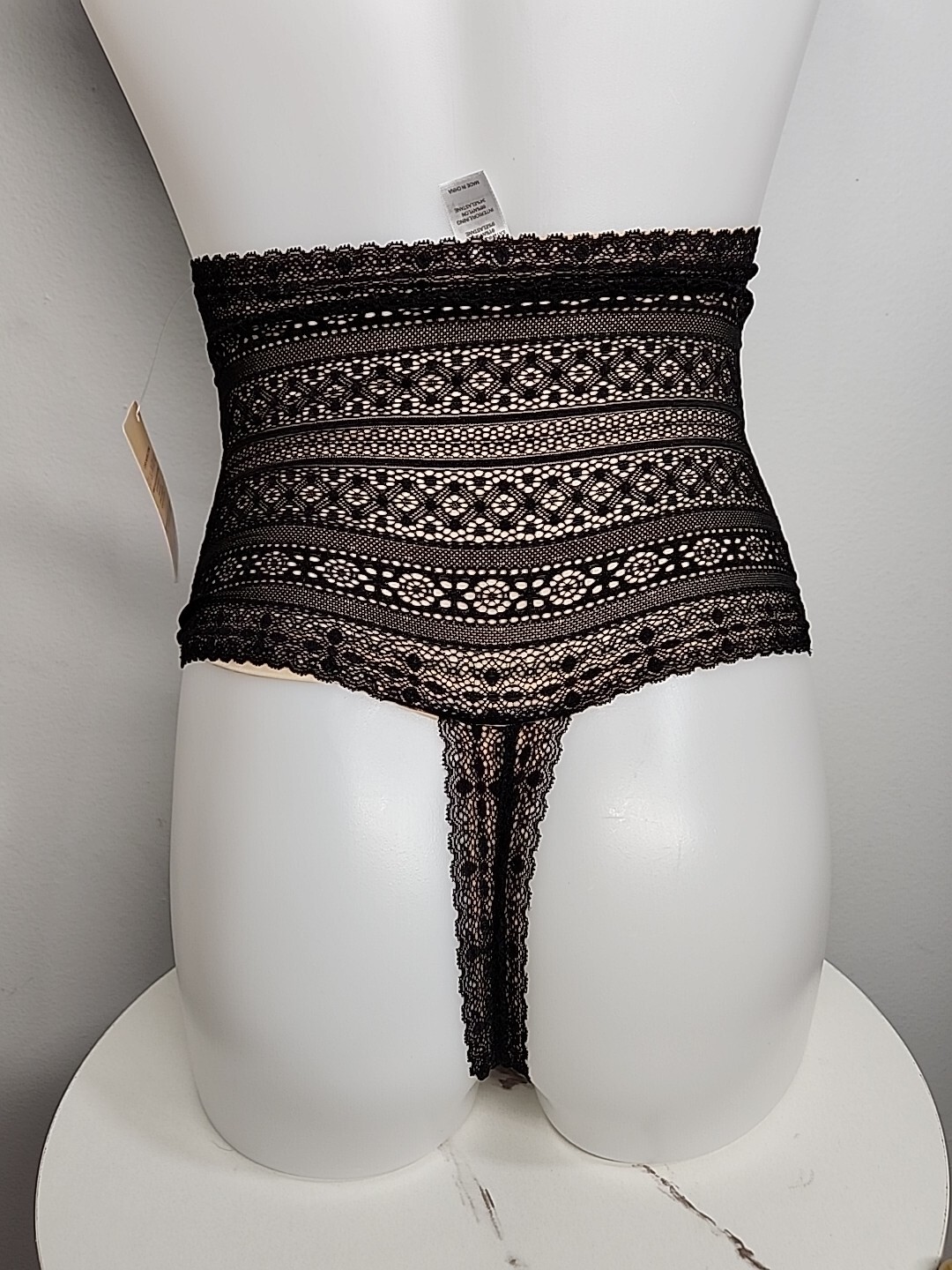Nwt Popilush Shapewear High-waisted Underwear Lace Thong Black Size XXL