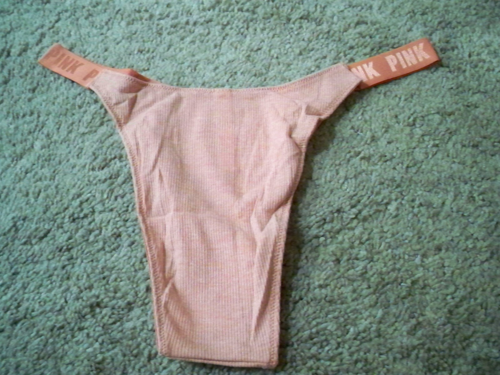 VICTORIAS SECRET BRAZILIAN PEACH RIBBED LARGE NEW