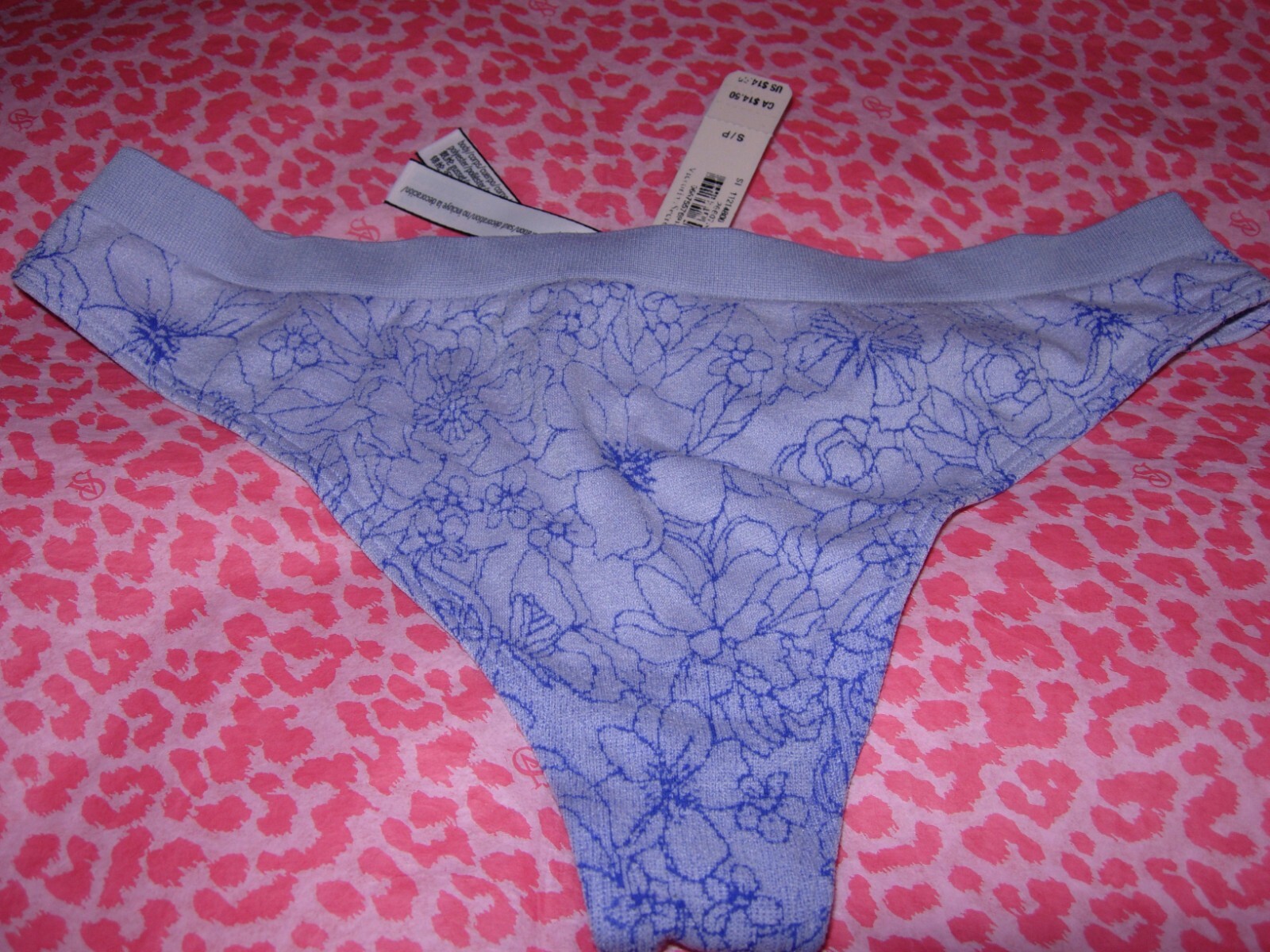 Victoria’s Secret Sexy Seamless Lingerie Thong Pantie Stretchy Purple LOGO S NWT