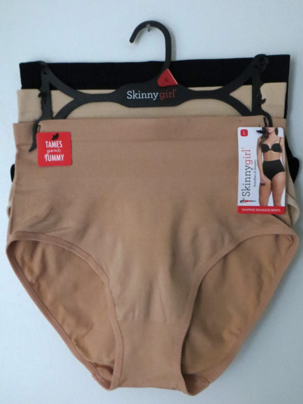 Skinny Girl Shaping Briefs Panties Size L- 3 Pack #7062 NEW w/ Tag $42.00