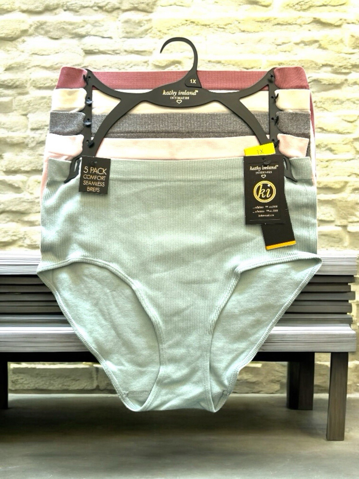 Kathy Ireland 5 Pck Multicolor Comfort Seamless Briefs PLUS SIZE 1X- GREAT FIT !