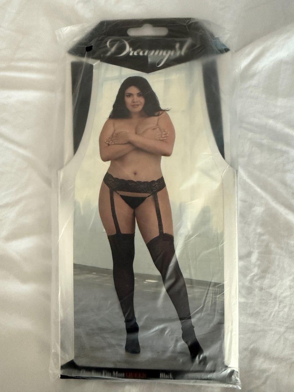 DREAMGIRL Style #0013X Fencenet Panyhose w/Elastic Waistband Sz Queen Black New