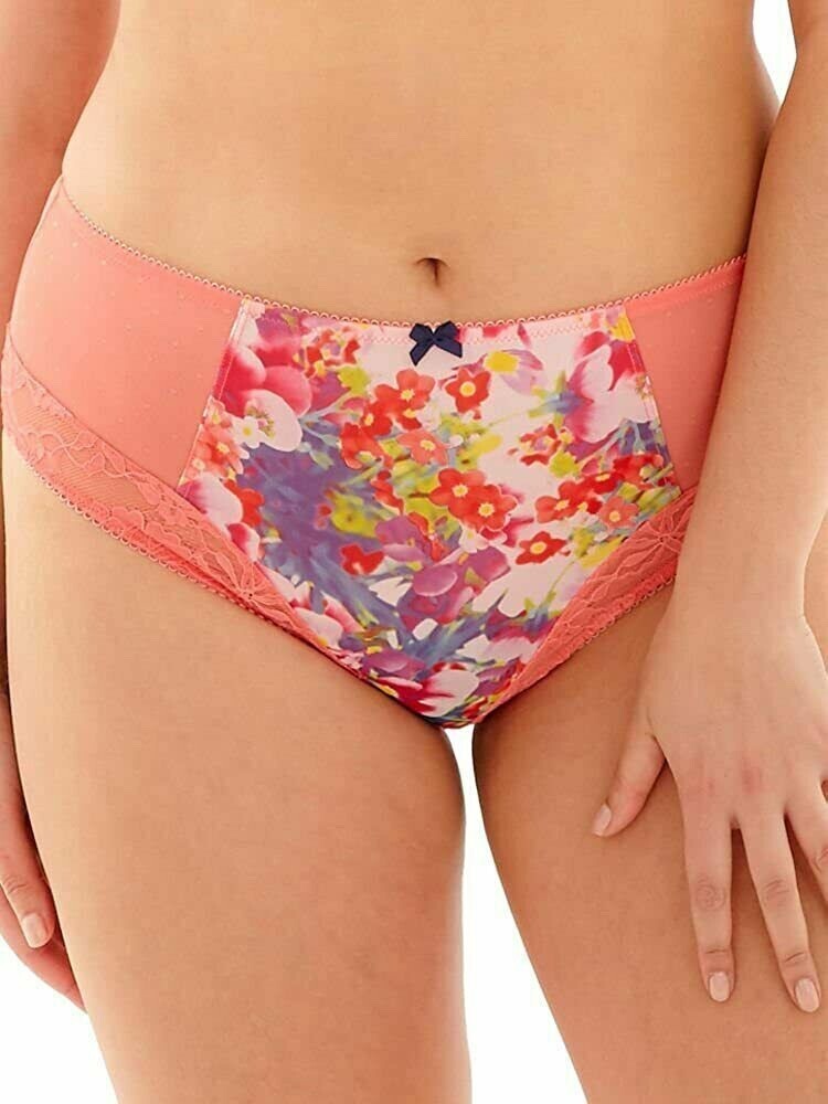 Sculptresse Flirtini Midi Brief Orange Floral Lace Size 24 Knickers Panache 7682