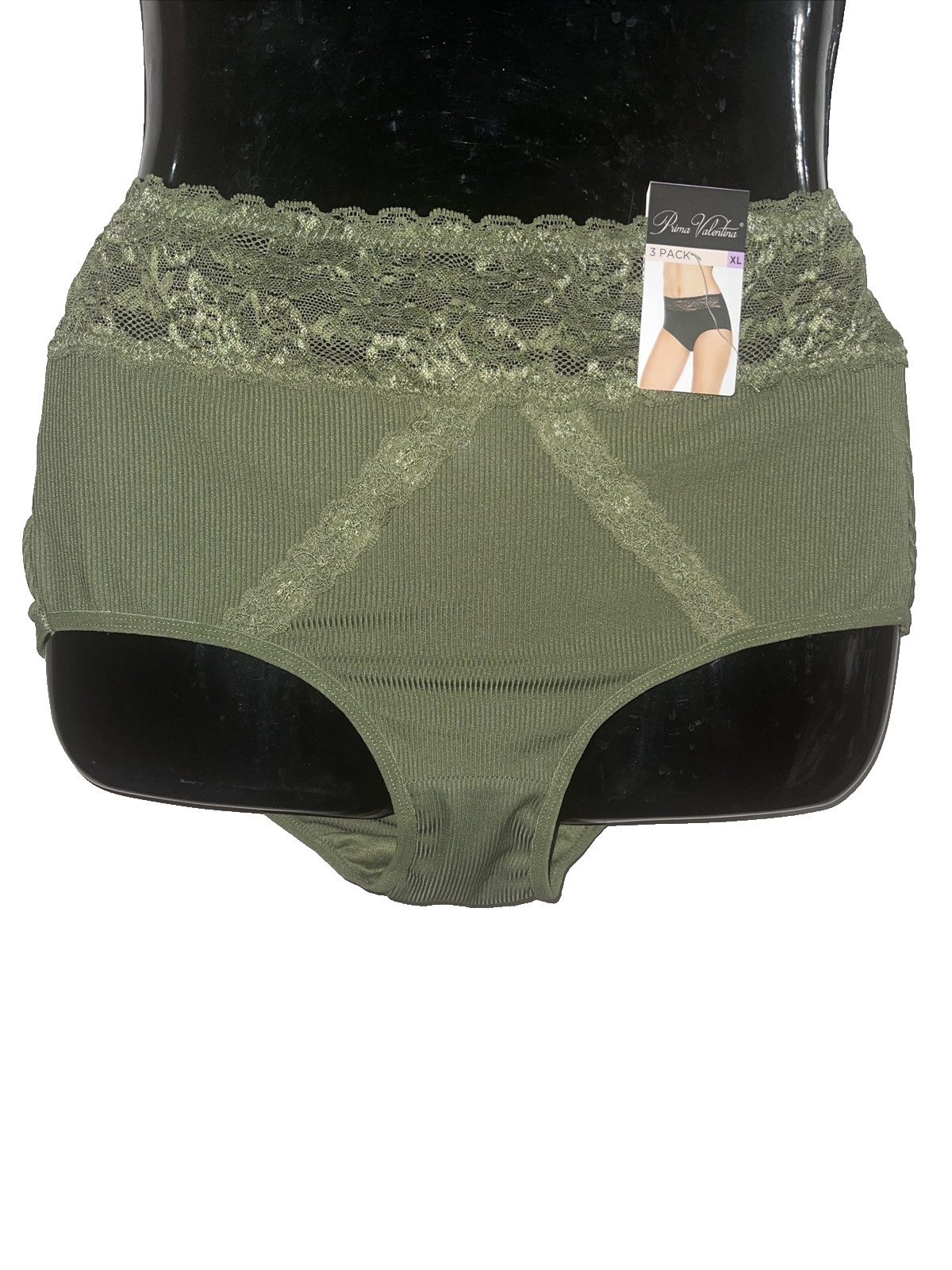 NWT Prima Valentina Brief Panty XL Green Full Coverage Sissy Fem Granny Fairy