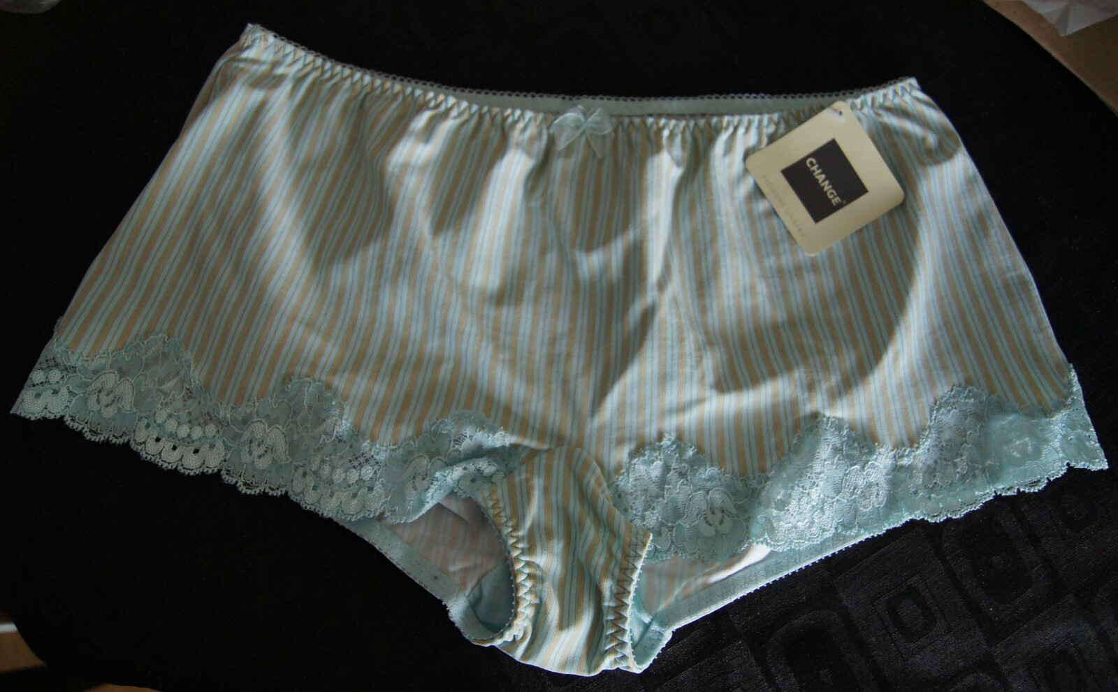 Change of Scandinavia Turquoise/Gold Stripe and Lace Deep Shorts