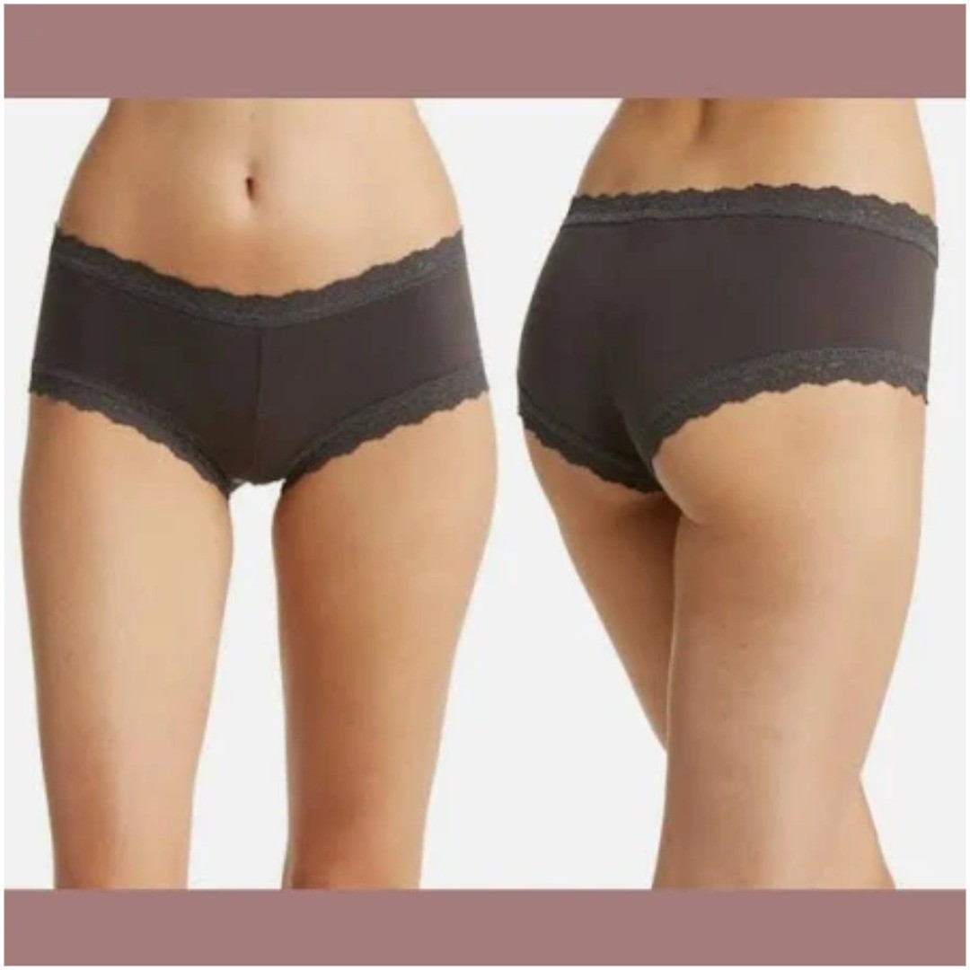 hanky panky Supima Cotton Boyshort, Color: Granite, Size: XS,S, MSRP: $34