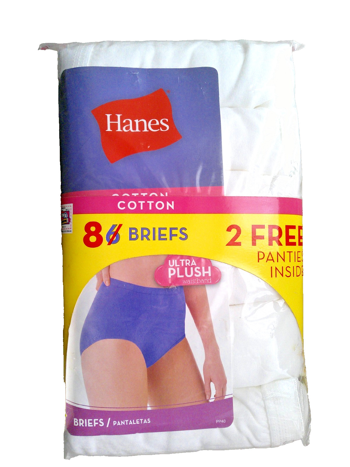 New Womens Hanes White Cotton Briefs Size 10, 8 pack