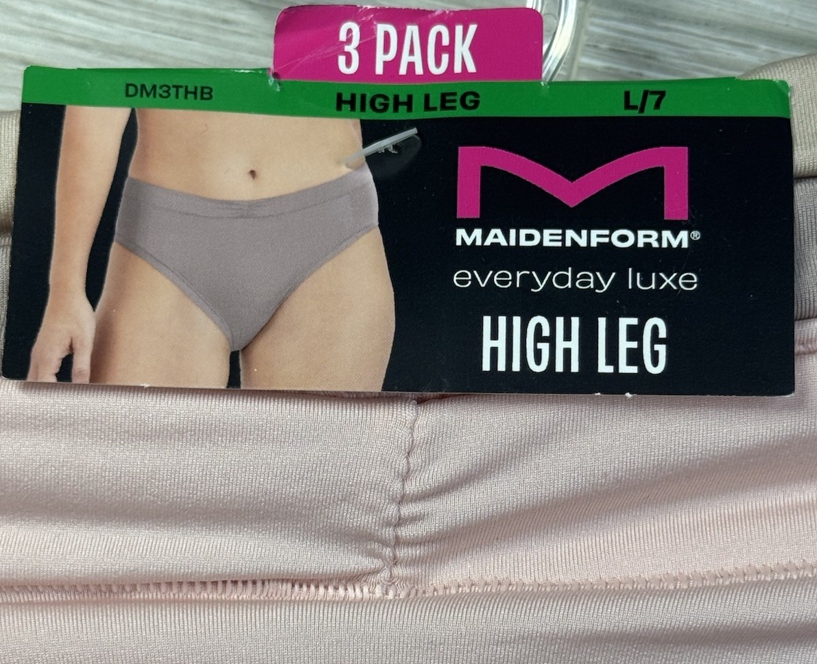 Maidenform 3-Pair Women’s High Leg Underwear Polyester Blend EVERYDAY LUXE L / 7