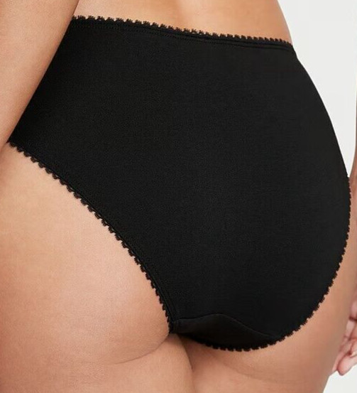 S NOIR BLACK Scatter Rhinestone Stretch Cotton Victoria’s Secret BIKINI Panty