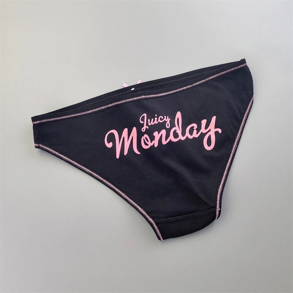 7PCS/set Schoolgirl Panties Week Printed Bikini Underwear Women Cotton Letters