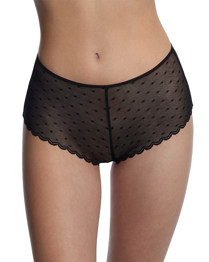 Skarlett Blue Siren Dotted Lace Hipster Women’s L Black Elastic Waist Pull On