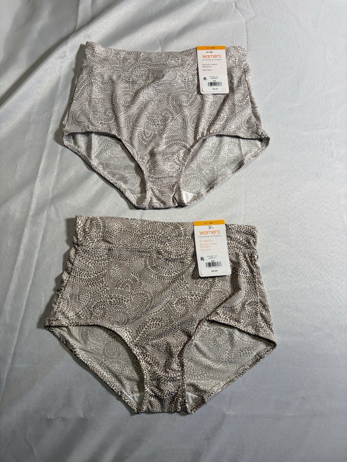 NEW Warners Panty No Pinch No Problems Hi-Cut Brief Panties 2 Pair Womens Small