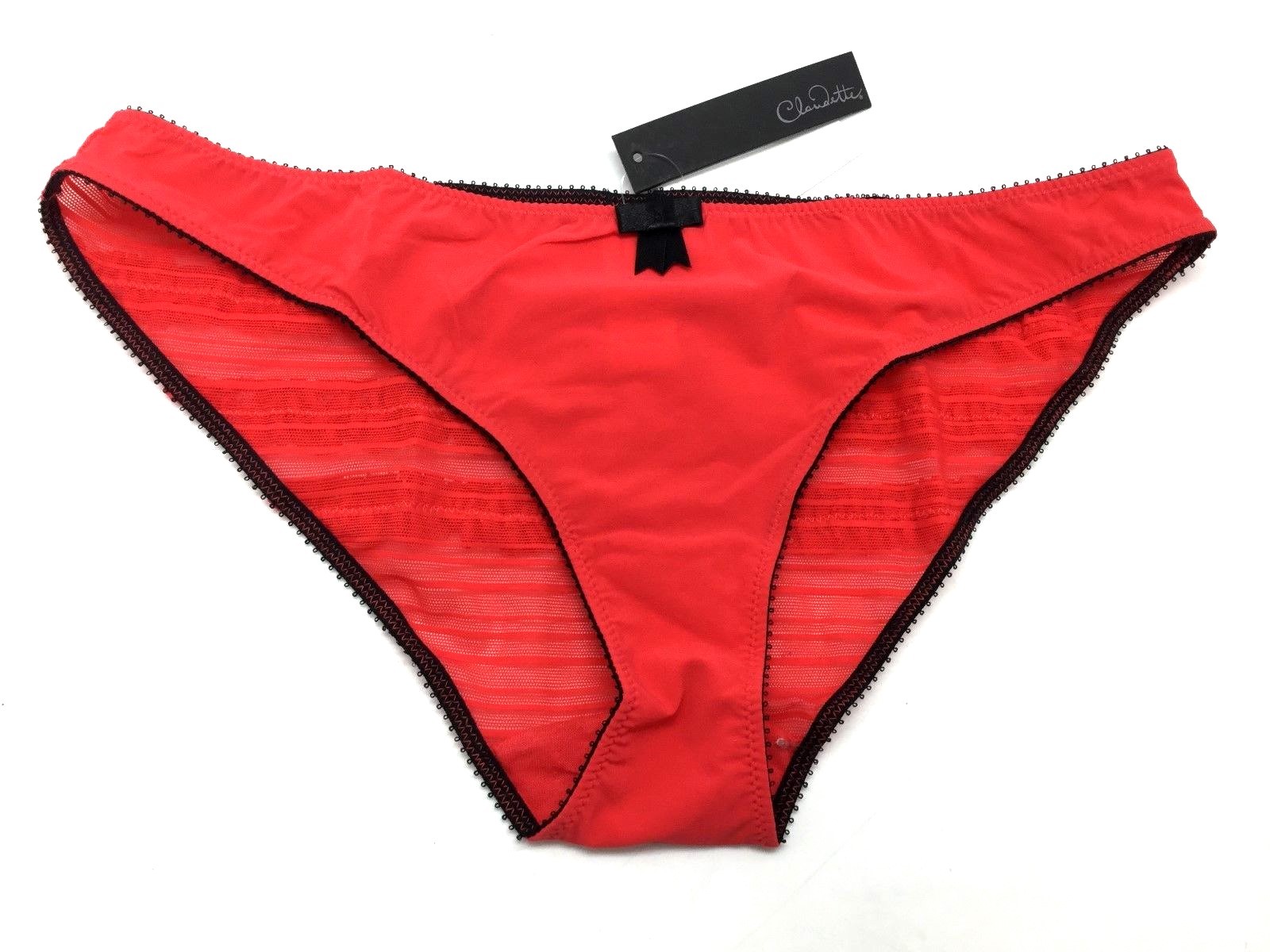 Claudette Sophia Ruffled Back Bikini Panty Comfort Sexy Lingerie Gia Red Black