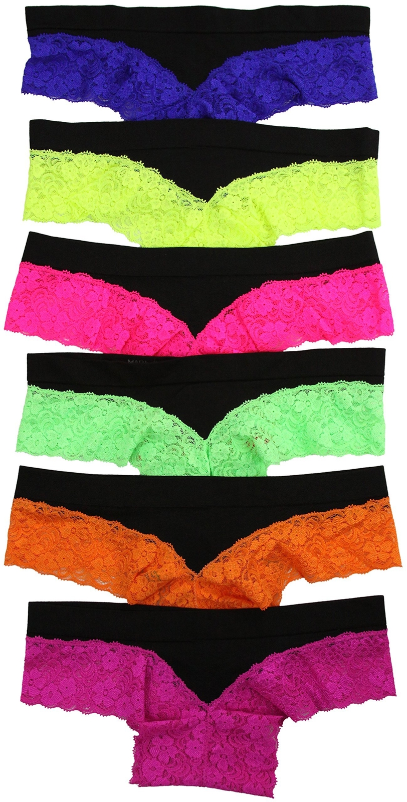 ToBeInStyle Women’s Pack of 6 Comfortable No Panty Line Laser Cut Panties