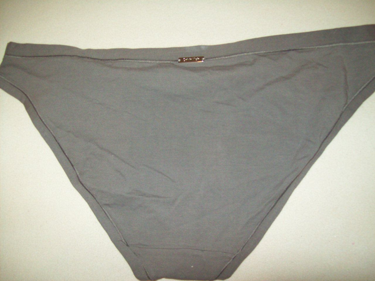 NWT CALVIN KLEIN COTTON ELASTANE BIKINI PANTIES D1557 39S DK GREY XL