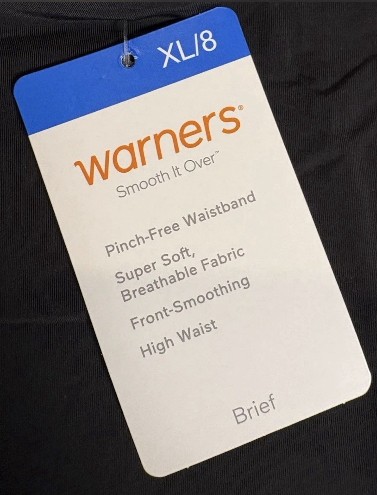 WARNERS Smooth It Over Black Modern Brief Panty Womens Sz XL 8