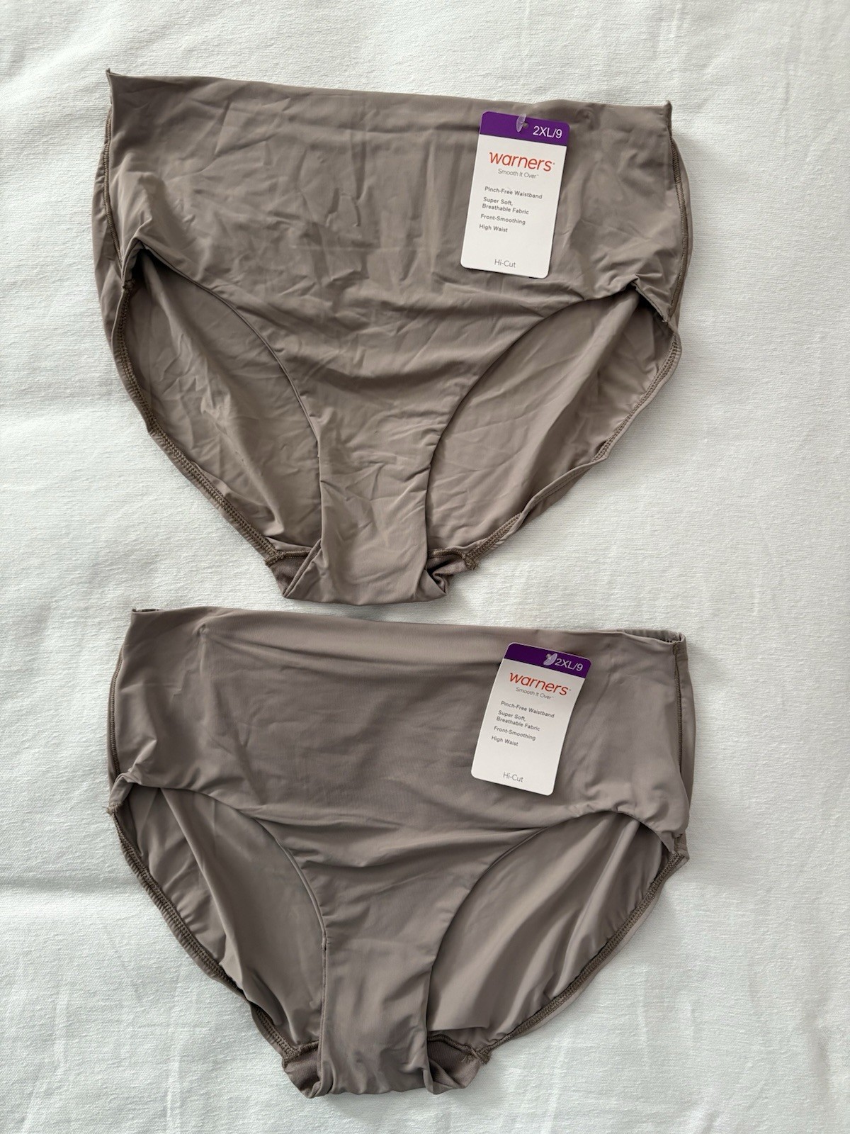 NEW Warners Briefs Smooth It Over Pinch-Free High Waist 2 Pair Size 2xlarge 9
