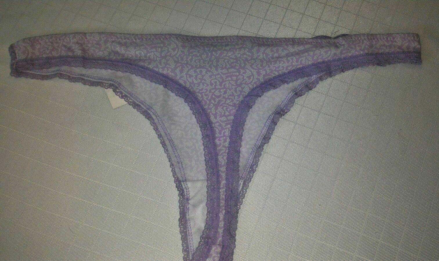 Womens size 3X Panties Thong pretty filigree lavendar lace 1) panty