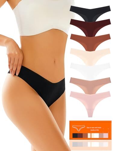 STLAND 7-PACK SEAMLESS UNDERWEAR THONGS FOR WOMEN – SIZE: WOMEN L – MULTICOLOR