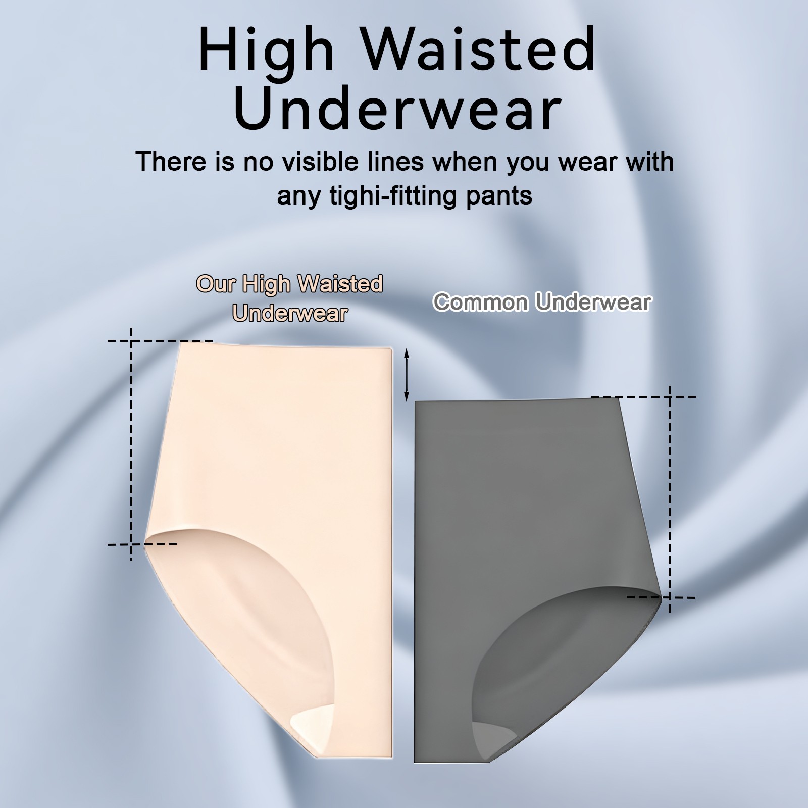 Silk Panties Pack Satin UnderWear for Women High Waist Cheeky Silky Ice Bikini
