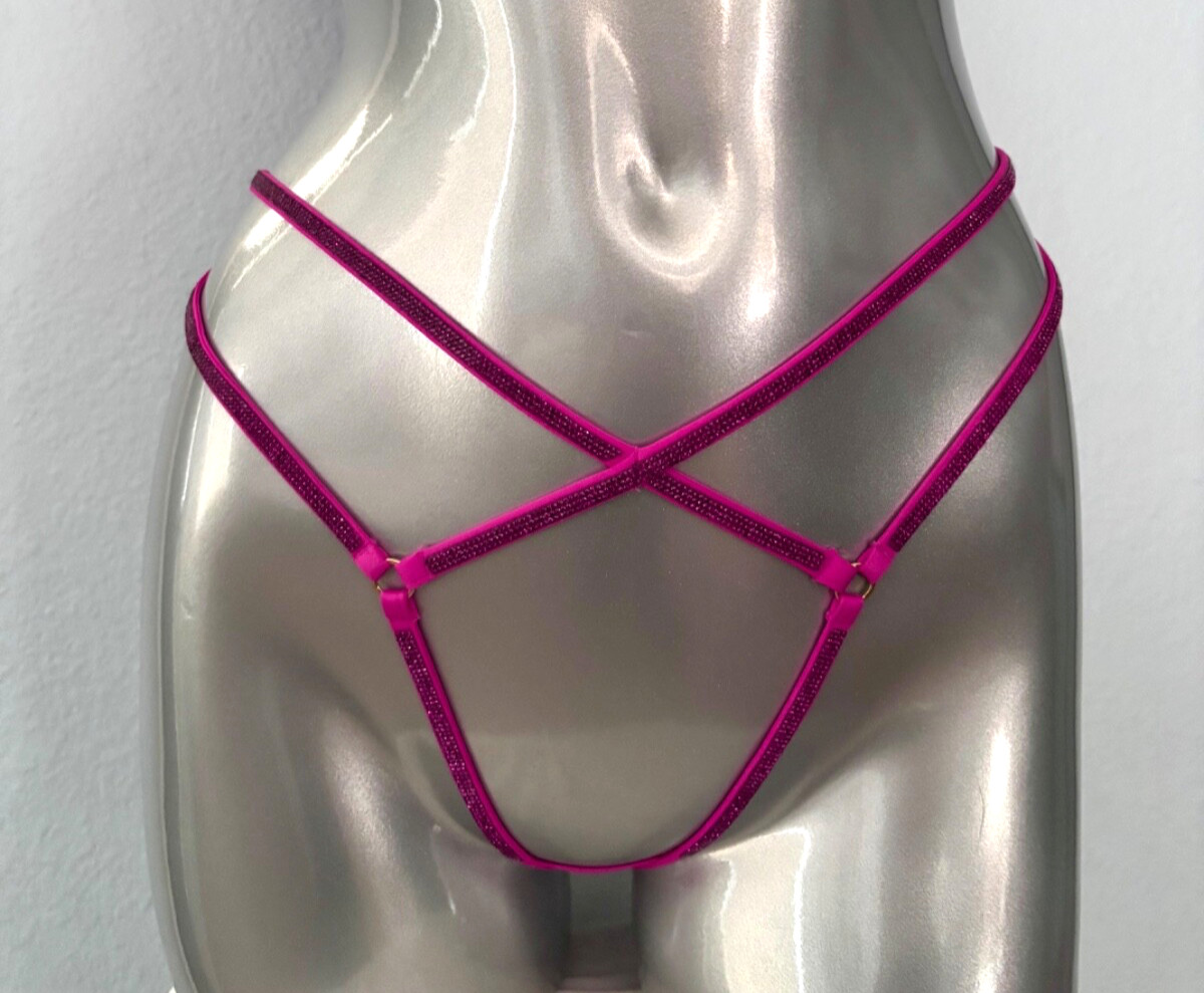 Victoria’s Secret Pink Shine Strap Very Sexy Open V String Panty Large L