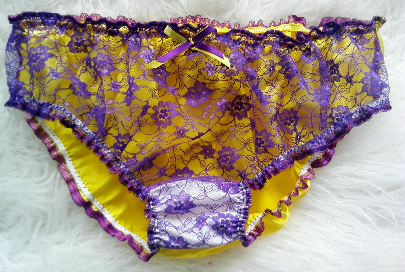 🌸Made to order 2-TONE lace & satin SISSY” Knickers.. Any size..Any colours…🌸