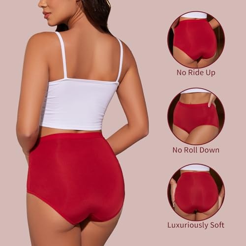 Womens Underwear Pack,C Section Large 6pack-3color-royal Blue,burgundy,rosy Red