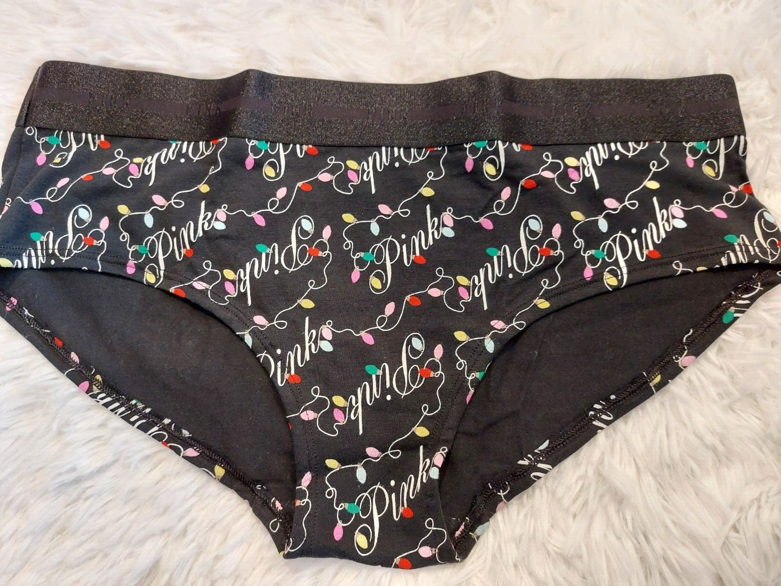 NWT Victoria’s Secret PINK Cotton Logo Christmas Hipster Underwear XLarge (U)