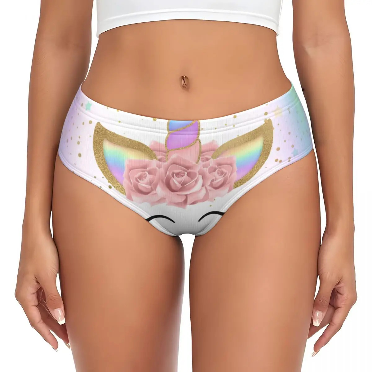Printed Mid Rise Panties Stretch Soft Breathable Briefs Comfortable Fit Wear