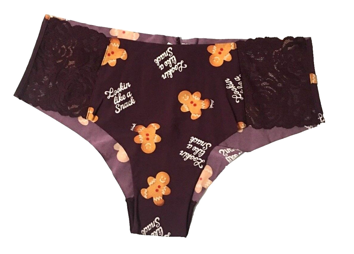 Victorias Secret Gingerbread Snack Cheekster Cheeky Panties Size L Lace Insets