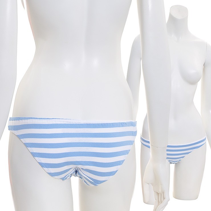 Striped pattern Japanese Teen Girls Low-Rise Bikini Panties made in Japan L913