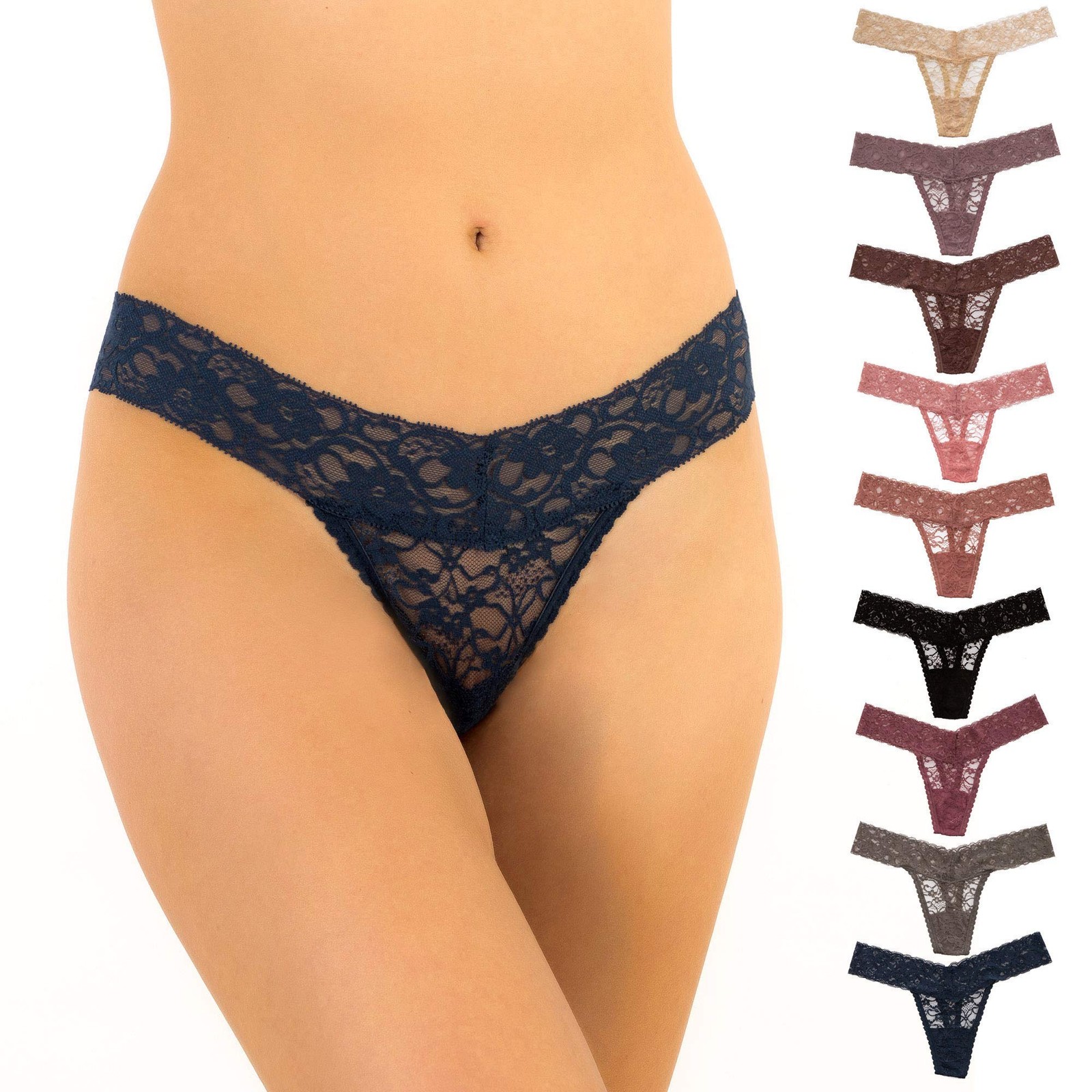 Womens Lace Thong, Pack of 10