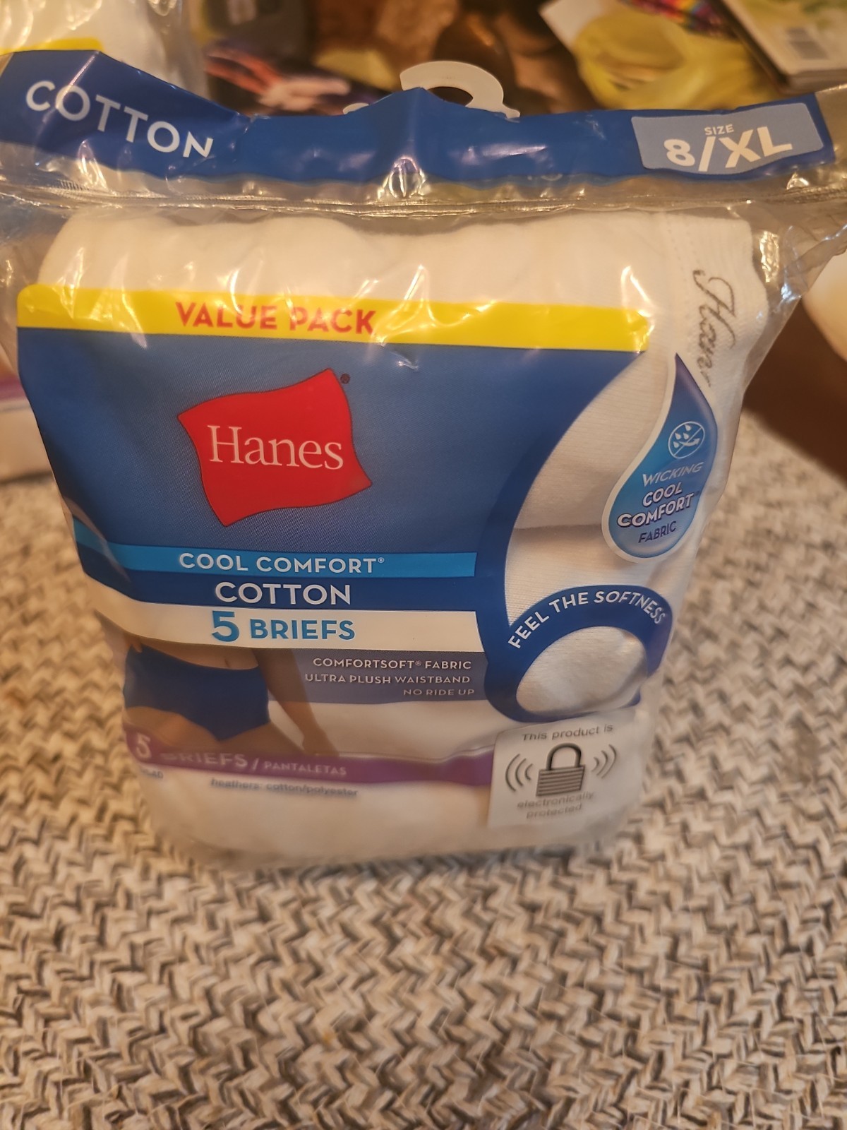 Women’s 5 Pack Hanes White Cool Comfort Briefs Size 8 XL NEW!