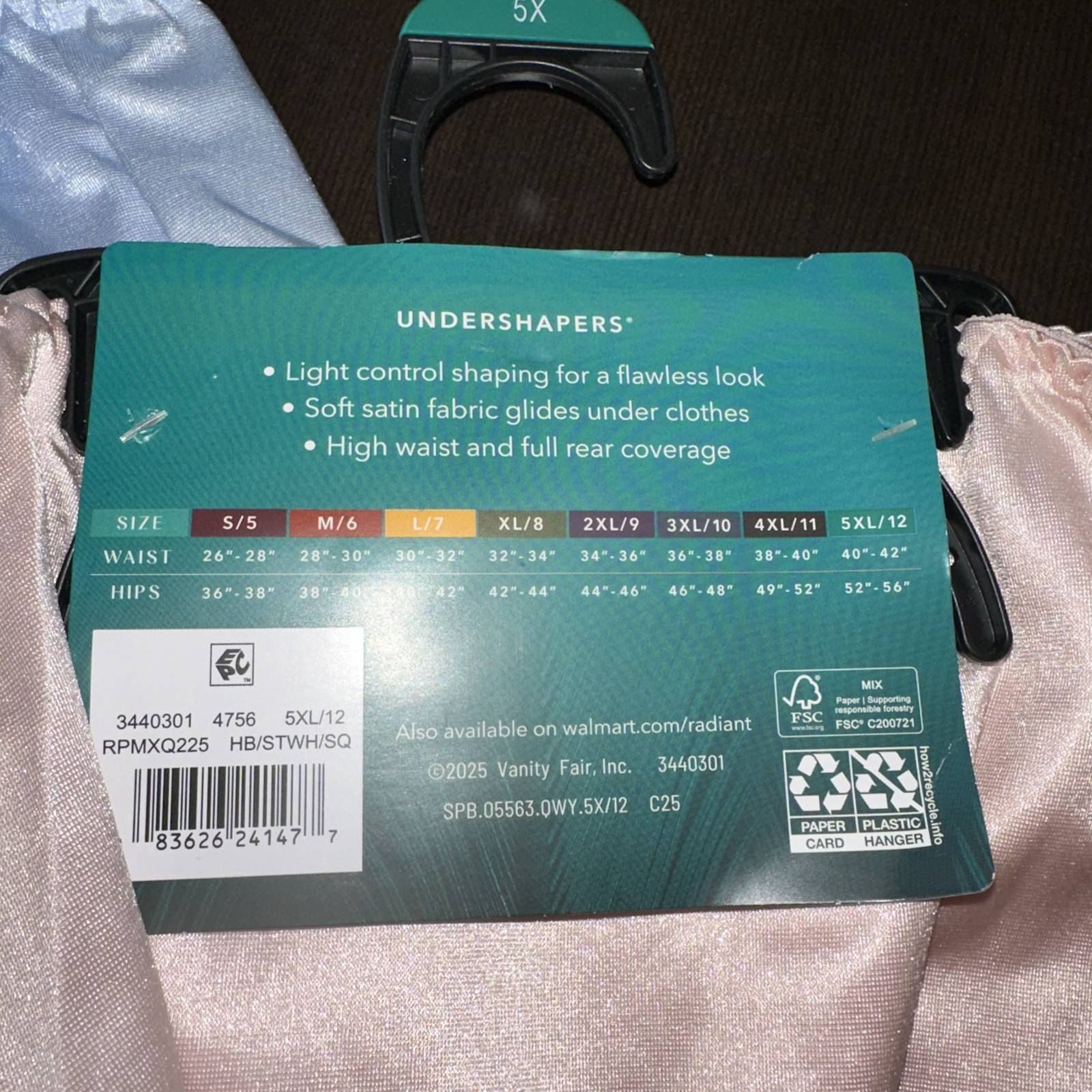 Vanity Fair Radiant Undershapers Brief Underwear 3 Pk Nylon Women 5XL/12 *notes