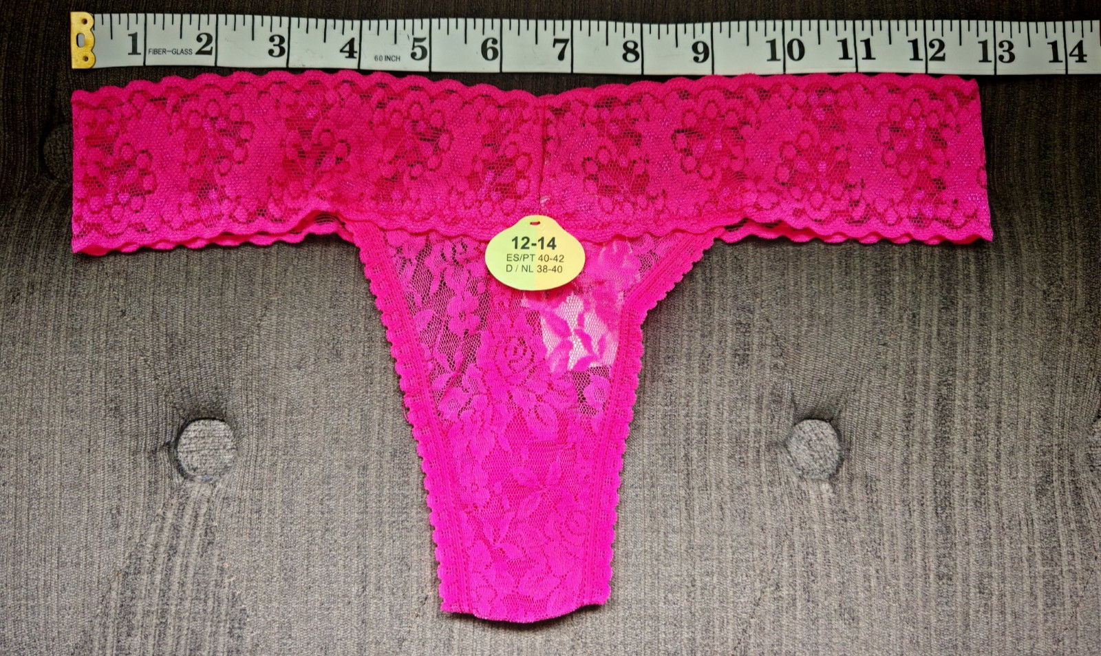 Primark Secret Possessions Fuchsia Pink Lacey Thong Size Medium 12 To 14