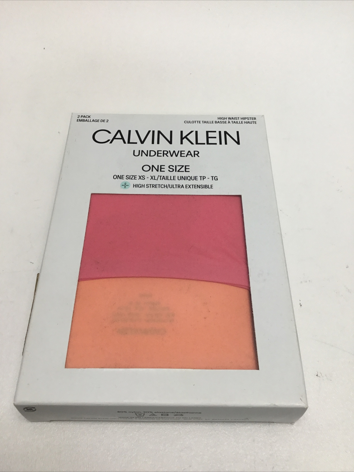 2Pack Calvin Klein Women High-Waist Hipster Underwear Pink&Ornage one size XS-XL