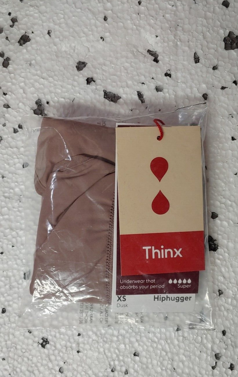 Thinx Women Super Hiphugger Moderate Period Briefs Color Dusk Size XS #512