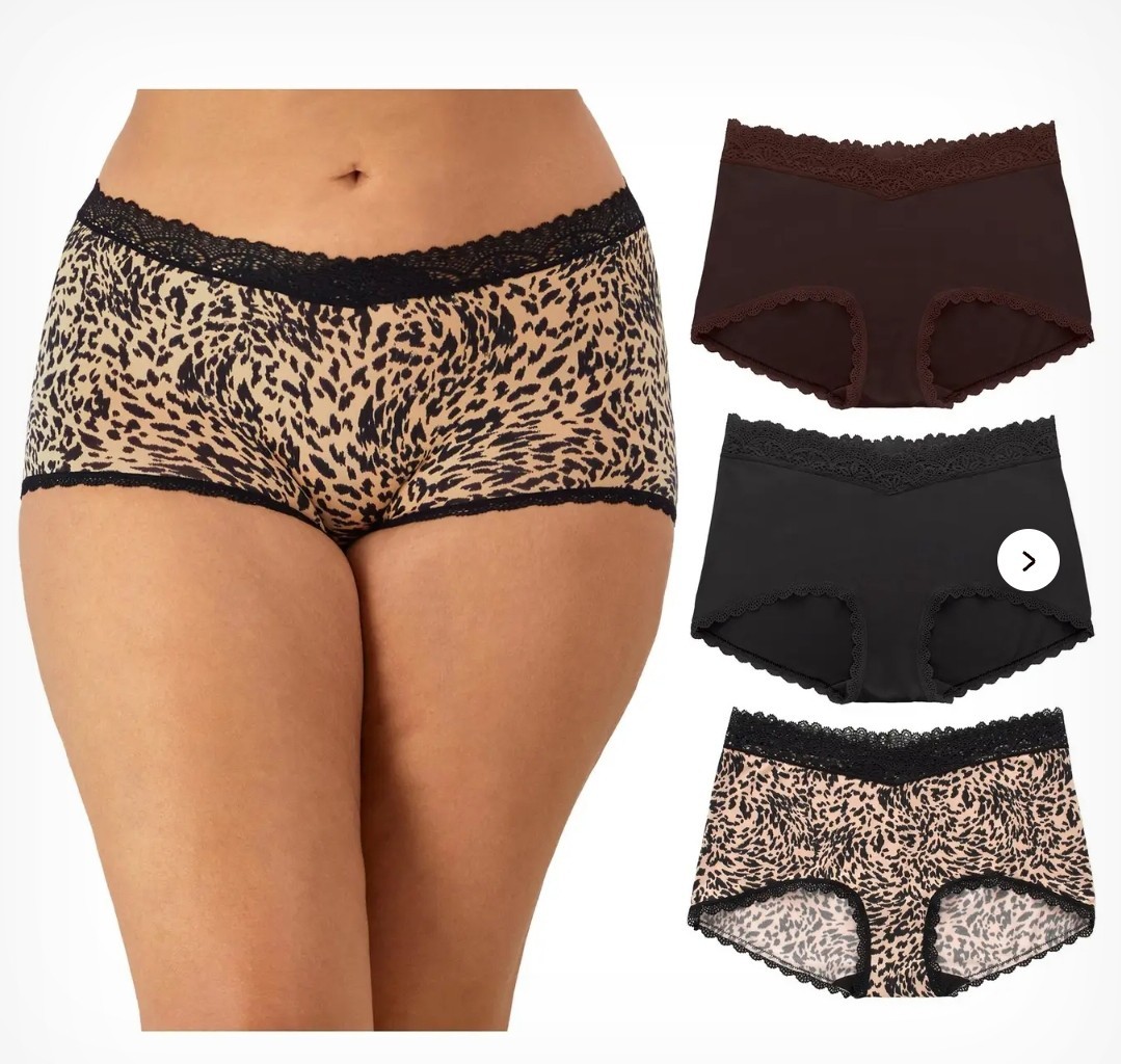 Maidenform Everyday Luxe Boy Shorts Panties L/7 3 Pack Multi Color New