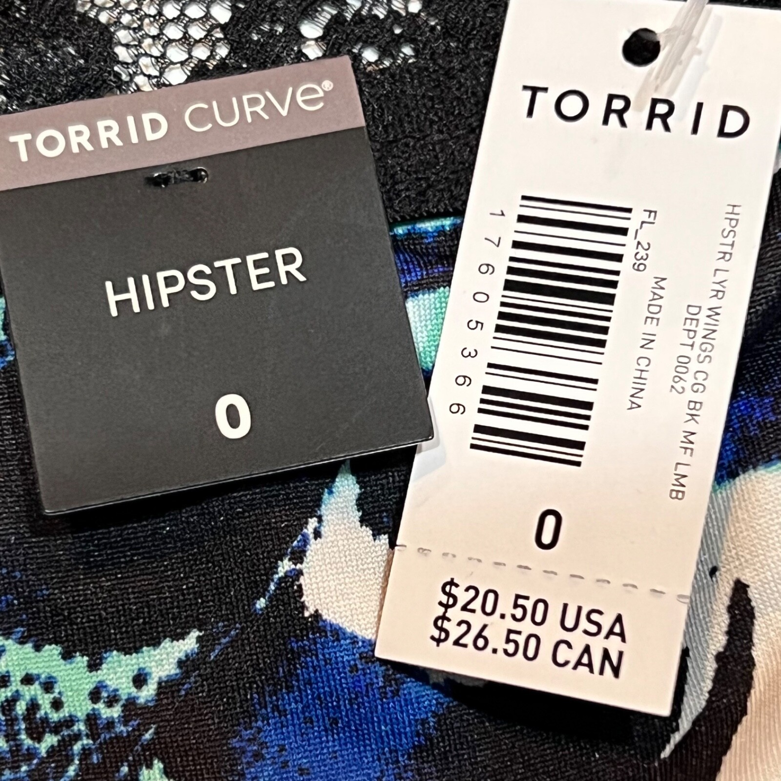NWT TORRID Hipster Pantie Sz 0X-1X-2X-3X-4X Black Lace Back Silky Purple Blue